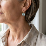 Vintage Blue Crystal Leverback Earrings