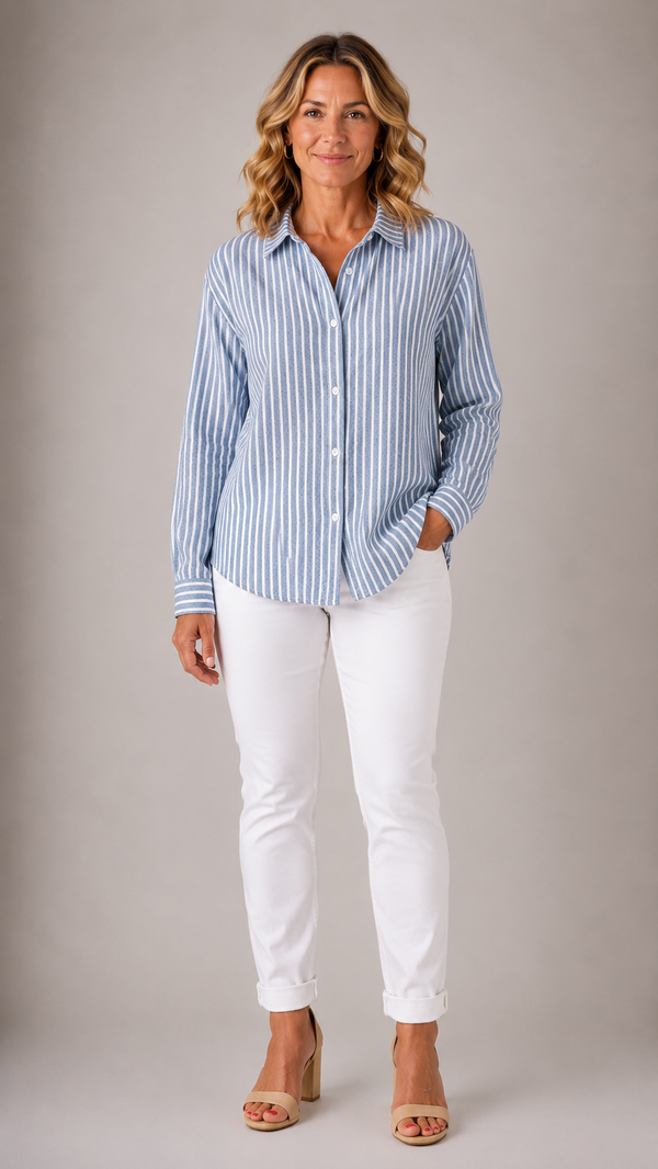 Louise Effortless Striped Knit Cardigan