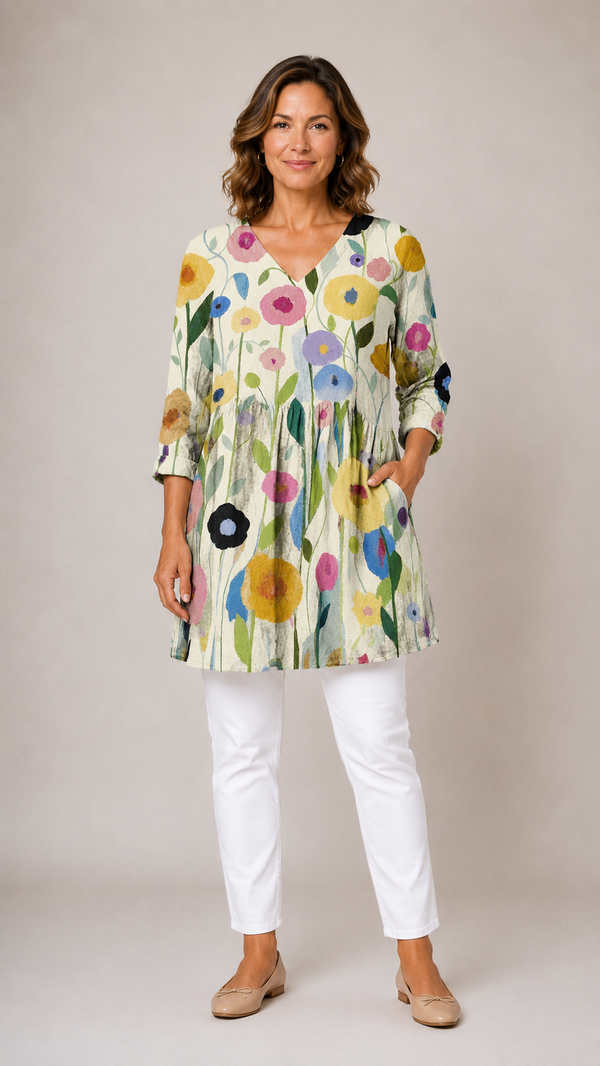 Nellie | Long Blouse with V-Neck