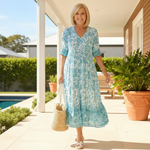Danna™ Elegant Floral Dress with V-Neck