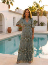 Amber | Floral V-Neck Maxi Dress