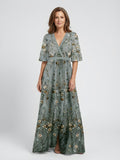 Amber | Floral V-Neck Maxi Dress