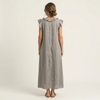 Amina™ Ruffle V-Neck Linen Maxi Dress
