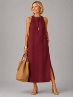 Emberly™ Relaxed Embroidered Midi Dress
