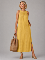 Emberly™ Relaxed Embroidered Midi Dress