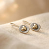 Vintage Two-Tone Heart Drop Earrings