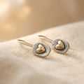 Vintage Two-Tone Heart Drop Earrings
