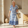 Danna™ Elegant Floral Dress with V-Neck