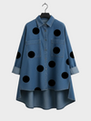 Pollie™ Artistic Polka Dot Denim Top