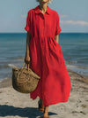 Davina™ Cotton Button Shirt Dress