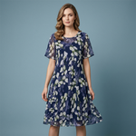 Teresa™ Elegant Floral A-Line Dress