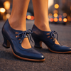 Talia™ Elegant Leather Lace Heels