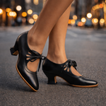 Talia™ Elegant Leather Lace Heels